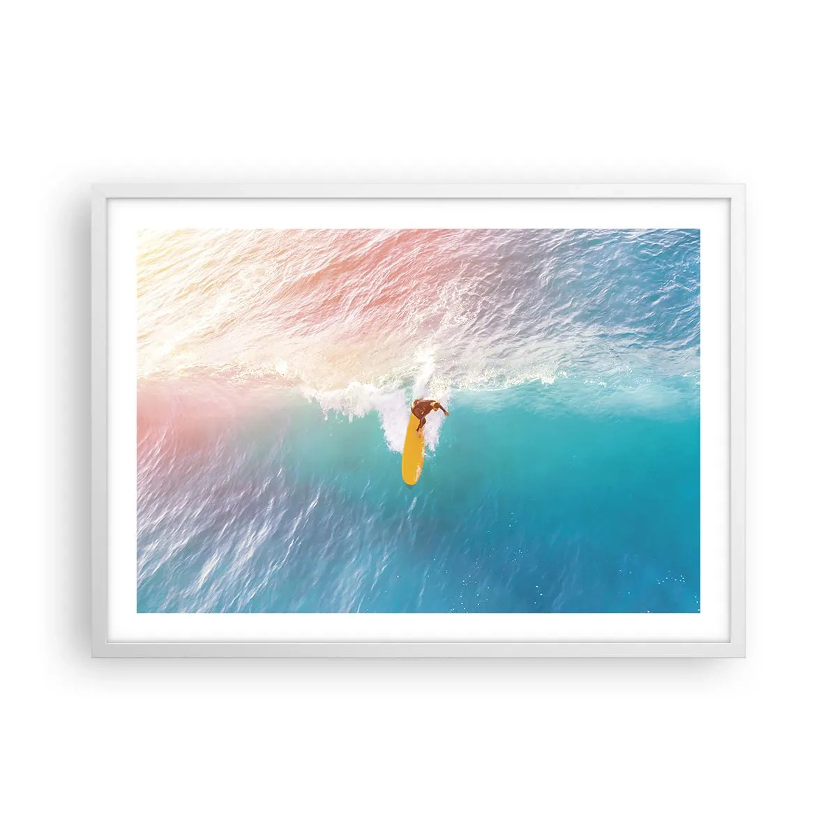 Póster en marco blanco - Jinete del océano - 70x50 cm