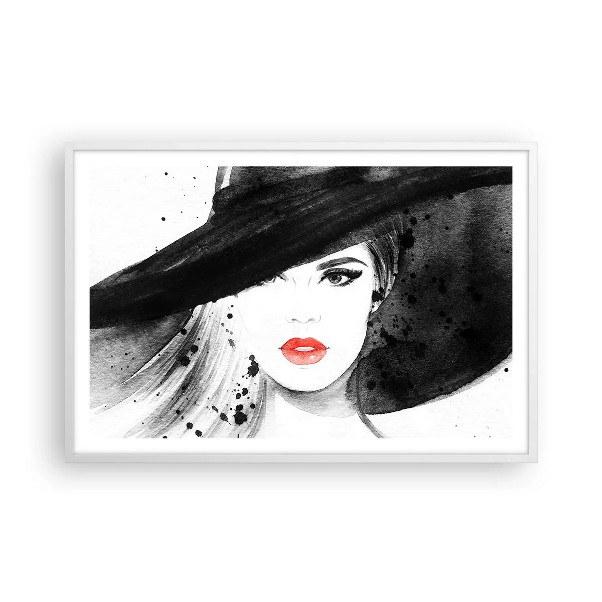 Póster en marco blanco - Dama de negro - 91x61 cm