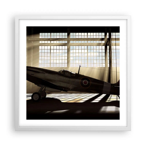 Póster en marco blanco - El descanso del guerrero - 50x50 cm