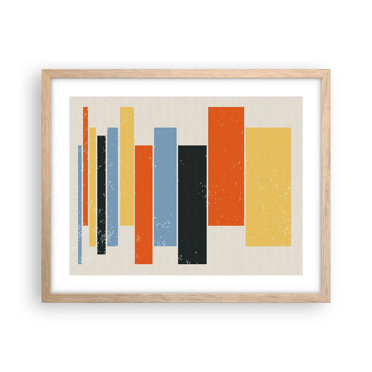 Póster en marco roble claro - Barras multicolor - 50x40 cm