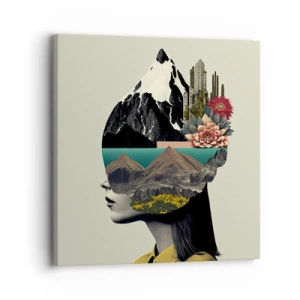 Cuadro sobre lienzo - Impresión de Imagen - La mujer, siempre un misterio - 30x30 cm