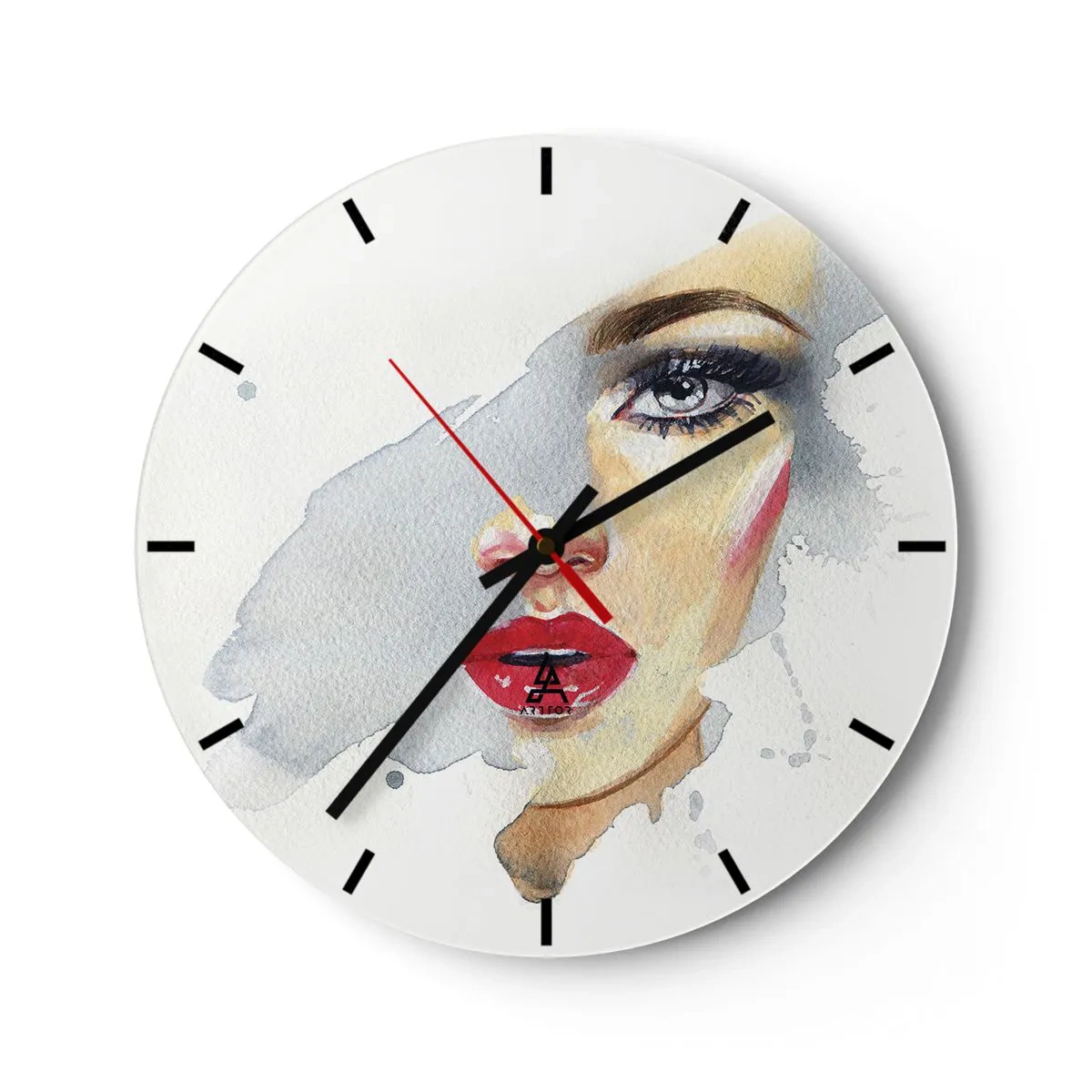 Reloj de pared - Reloj de vidrio - Reflejo en una gota de agua - 40x40 cm