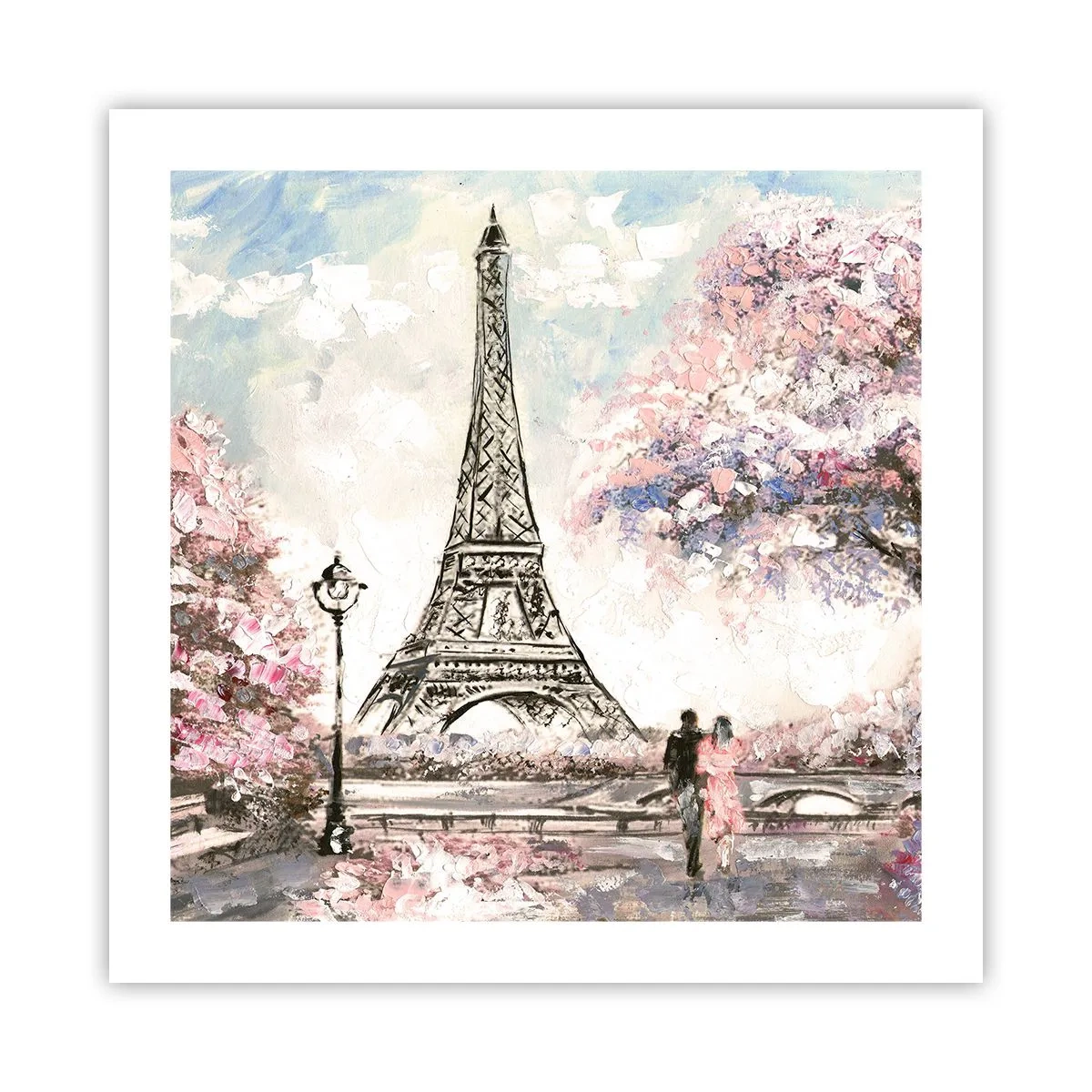 Póster - Un paseo por París en abril - 50x50 cm