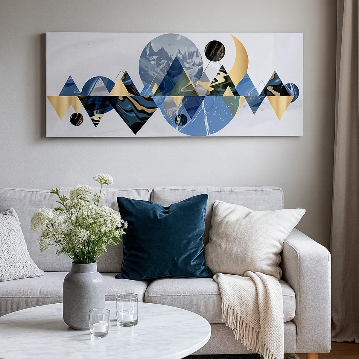 Cuadro sobre lienzo - Impresión de Imagen - Paisaje geométrico - 30x30 cm