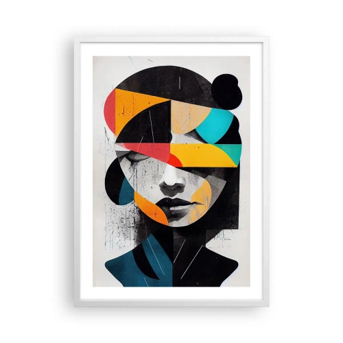 Póster en marco blanco - Retrato interior multicolor - 50x70 cm