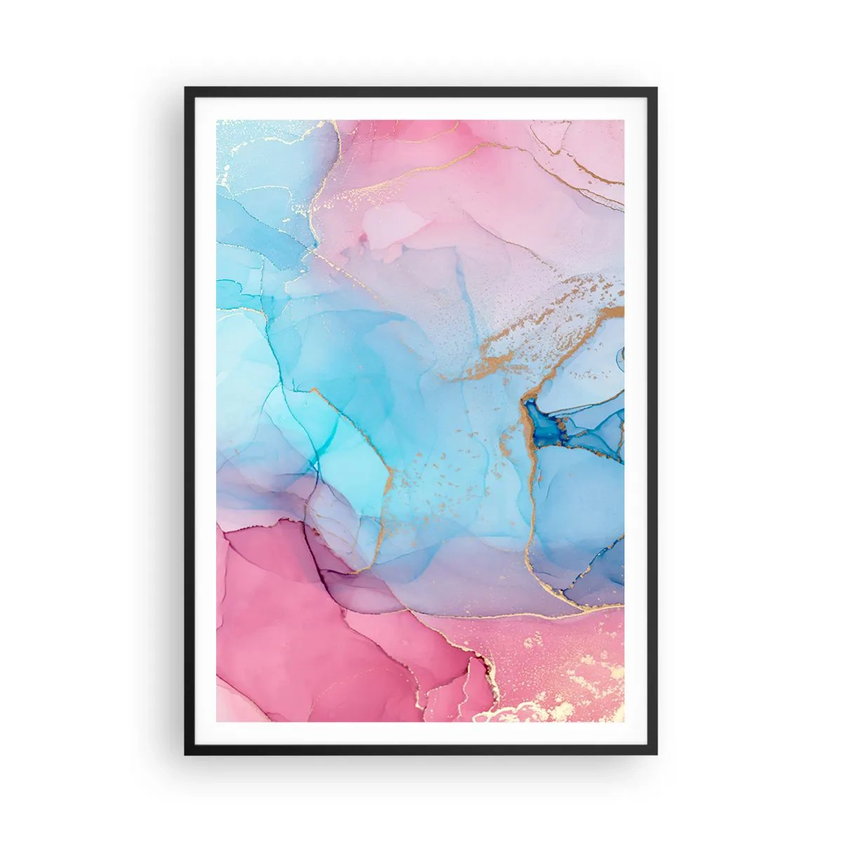 Póster en marco negro - Reuniones y encuentros de colores - 70x100 cm