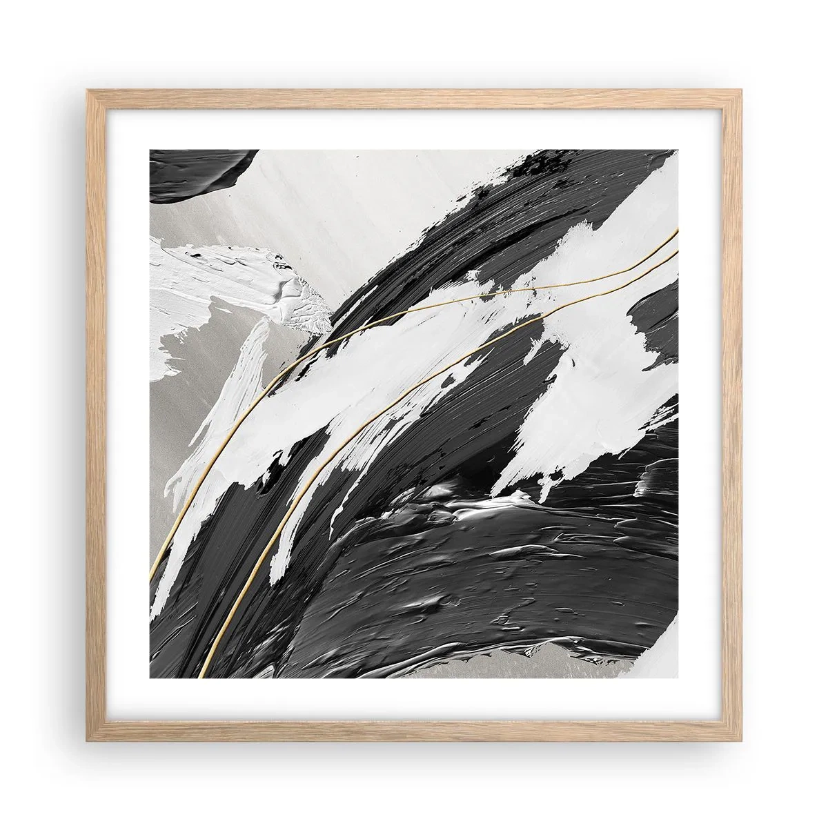 Póster en marco roble claro - Abstracción con estilo - 50x50 cm