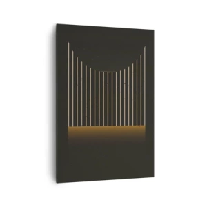 Cuadro sobre lienzo - Impresión de Imagen - Patrón geométrico con rayas sobre fondo oscuro. - 70x100cm - Explorar la oscuridad - Decoración de pared moderna para salón y dormitorio ARTTOR