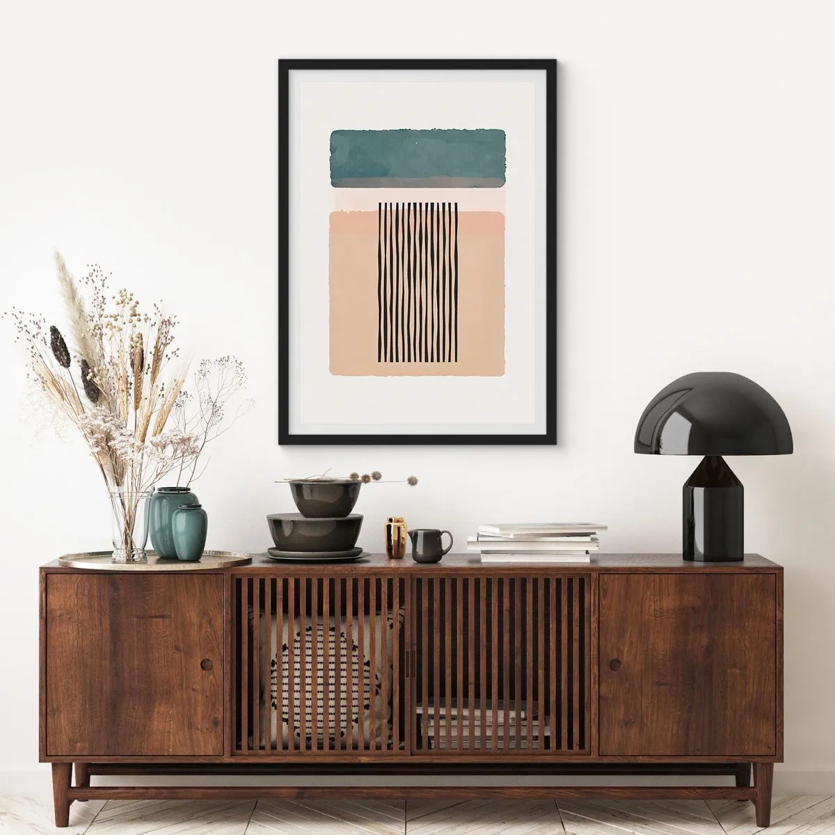 Póster en marco negro - Todo en orden - 30x40 cm