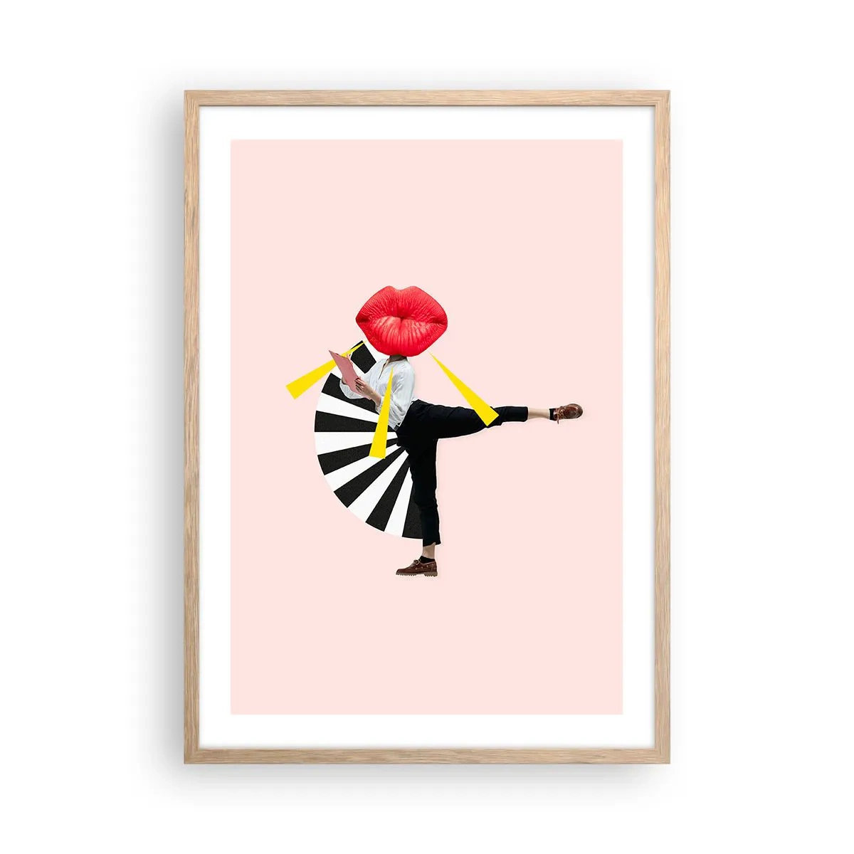 Póster en marco roble claro - Arte pop surrealista - 50x70 cm