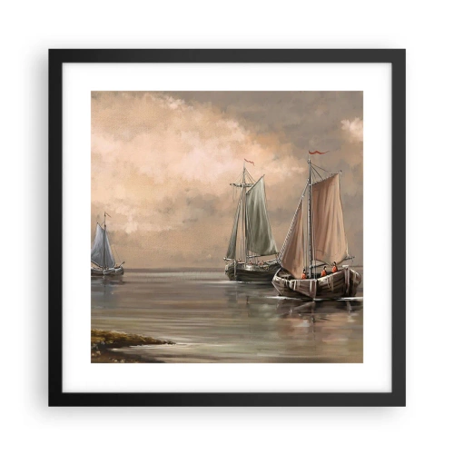Póster en marco negro - El regreso de los marineros - 40x40 cm