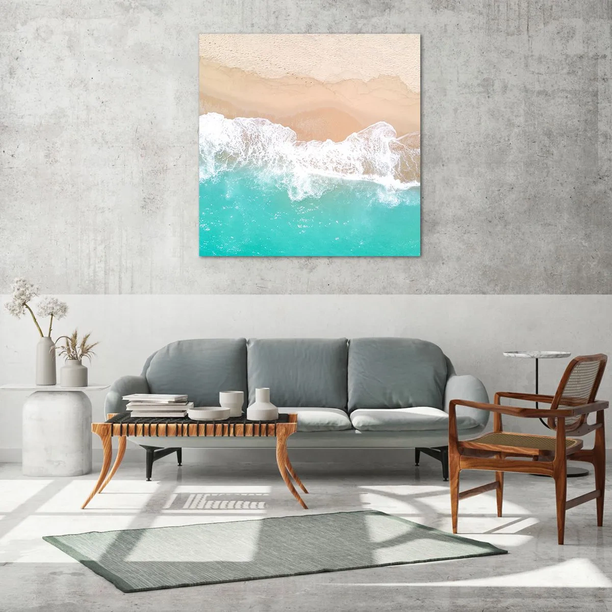 Cuadro sobre vidrio - Impresiones sobre Vidrio - Un toque acariciador - 50x50 cm