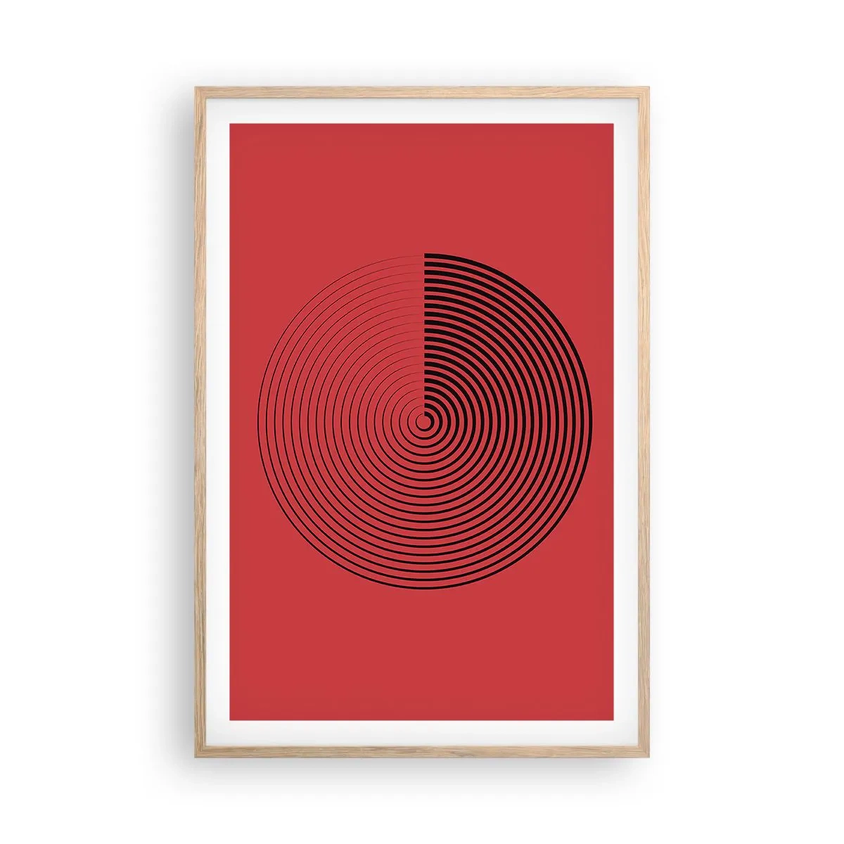 Póster en marco roble claro - Movimiento circular - 61x91 cm