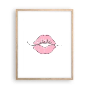 Póster en marco roble claro - ¿Listo para un beso? - 40x50 cm