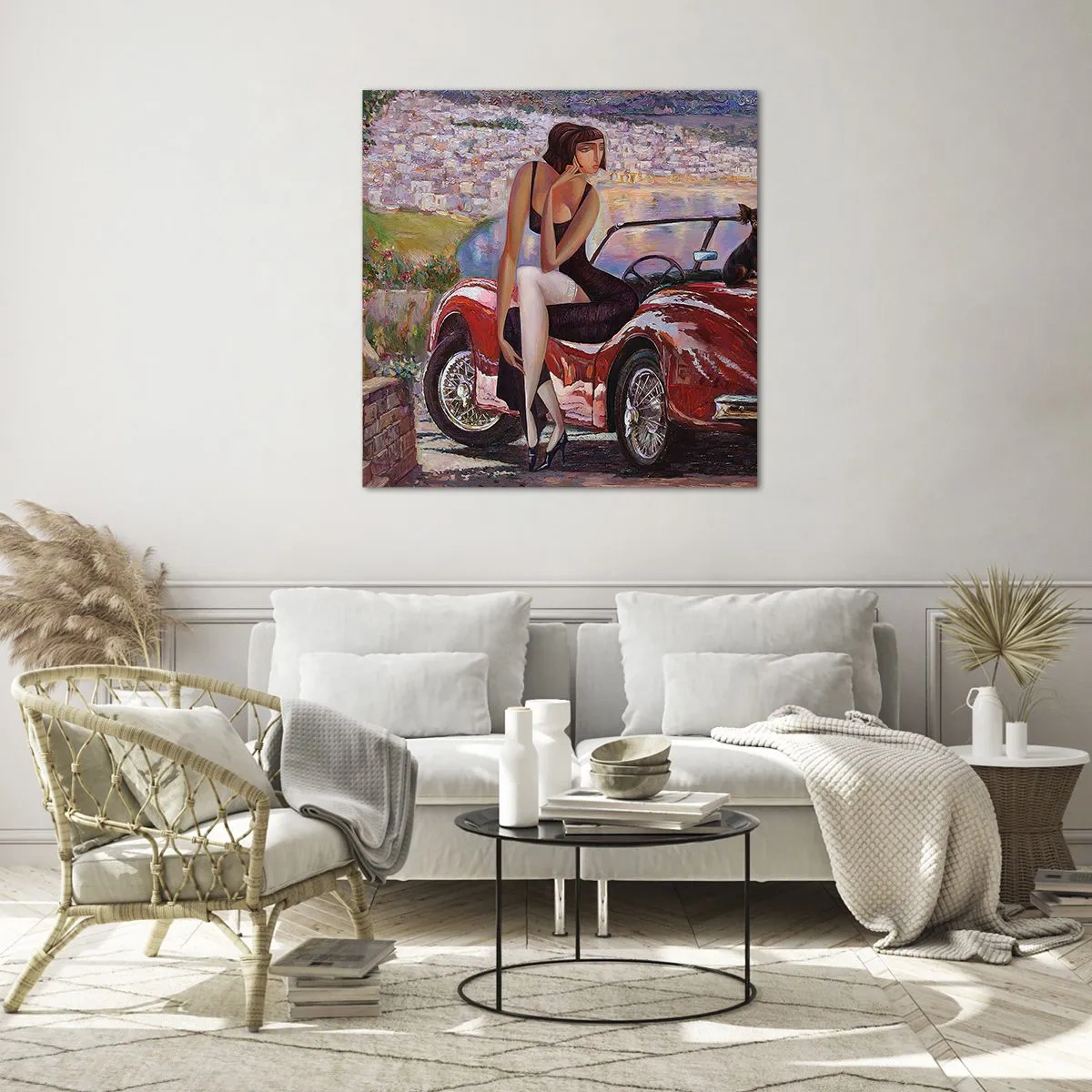 Cuadro sobre vidrio - Impresiones sobre Vidrio - Paseo veraniego - 70x70 cm