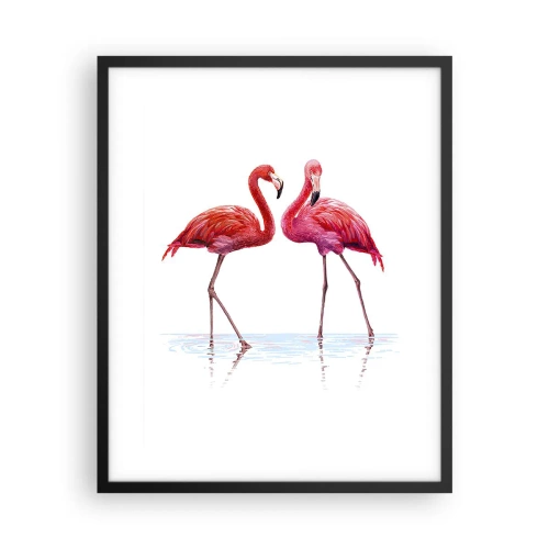 Póster en marco negro - Cita rosada - 40x50 cm