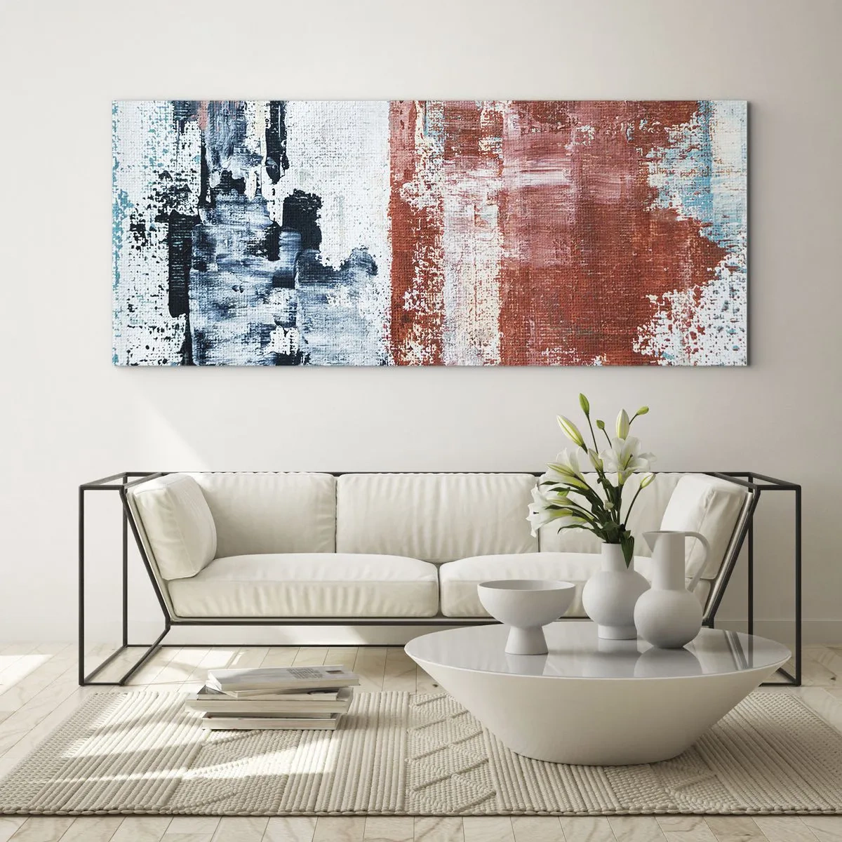 Cuadro sobre vidrio - Impresiones sobre Vidrio - Mitad abstracción, mitad abstracción - 100x40 cm