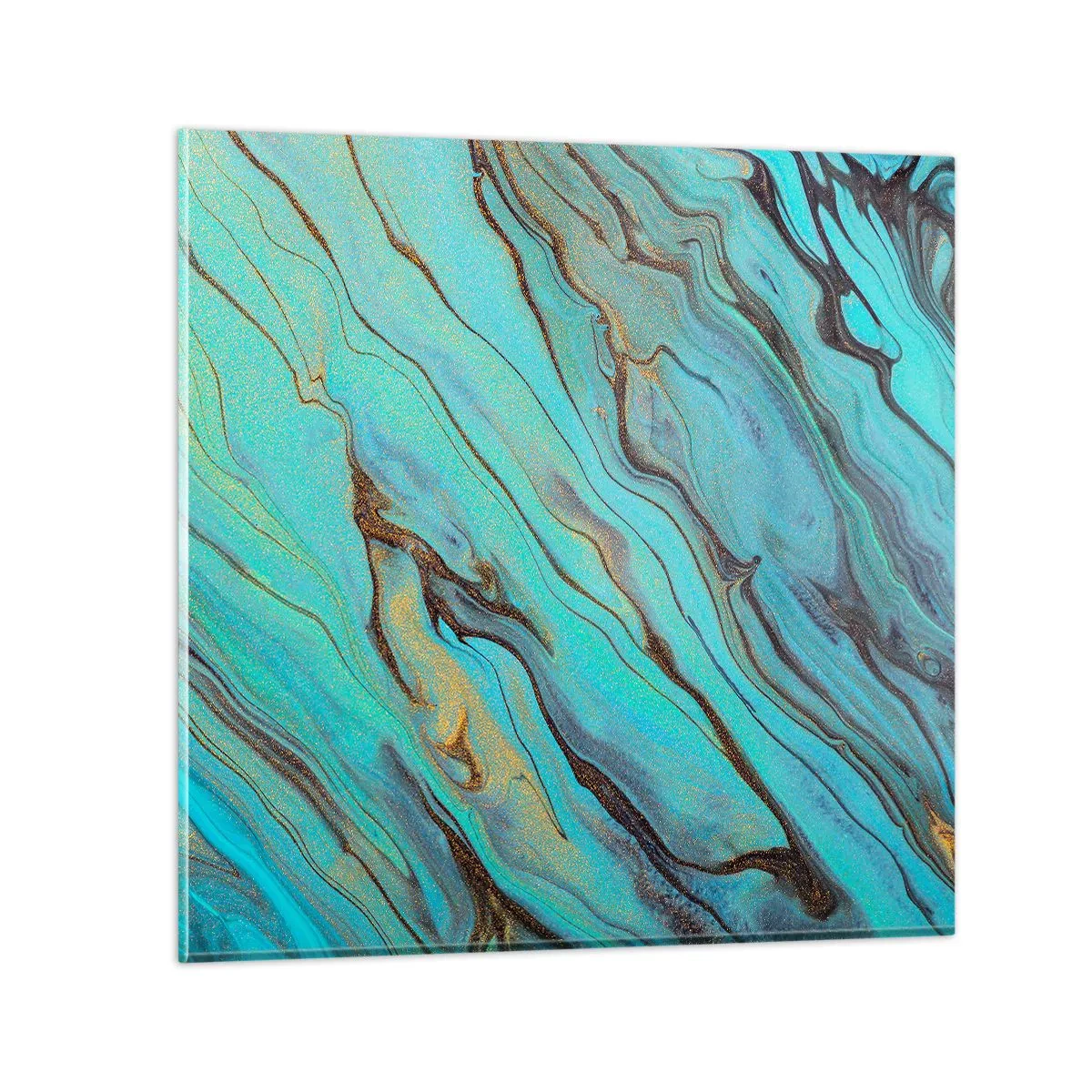 Cuadro sobre vidrio - Impresiones sobre Vidrio - Marea turquesa - 70x70 cm