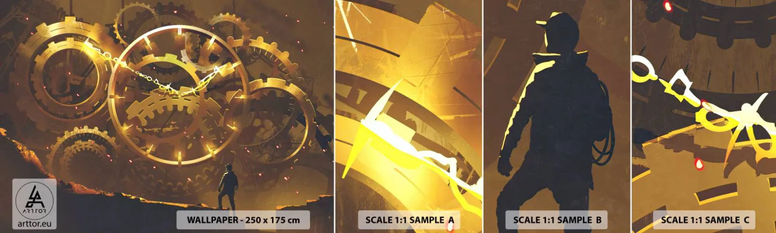 Muestra De Fotomural Standard Eco - En la fuente del tiempo - Abstracción, Pedazo, Gráficos - 100x30 cm