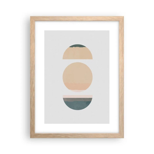 Póster en marco roble claro - Círculo tras círculo - 30x40 cm