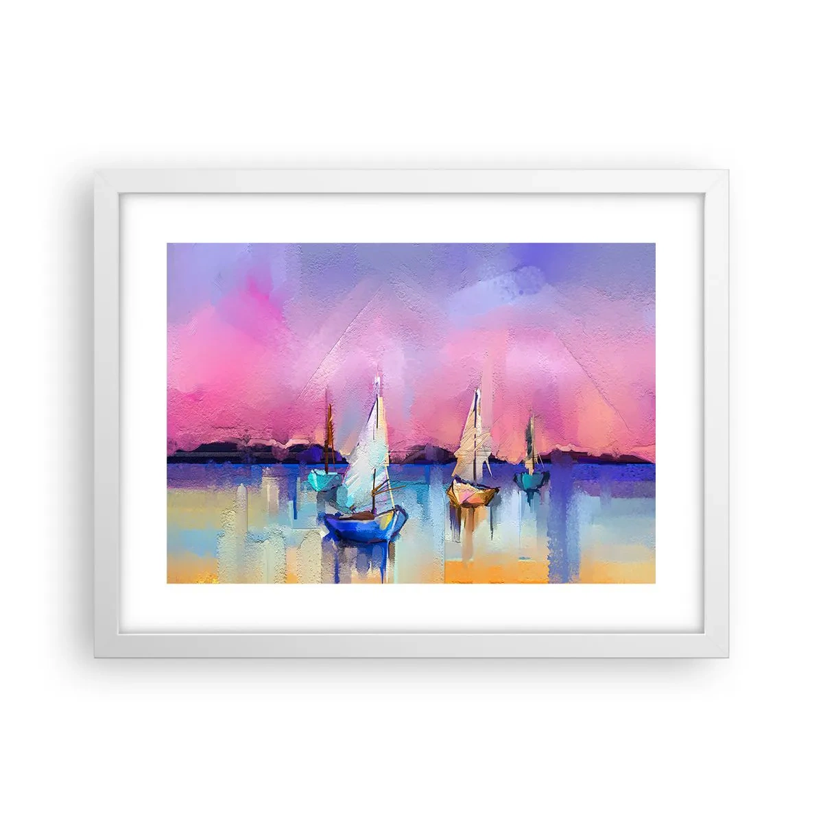 Póster en marco blanco - Dirección alta mar - 40x30 cm