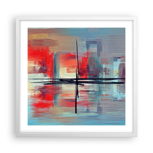 Póster en marco blanco - Paisaje en una dimensión desconocida - 50x50 cm