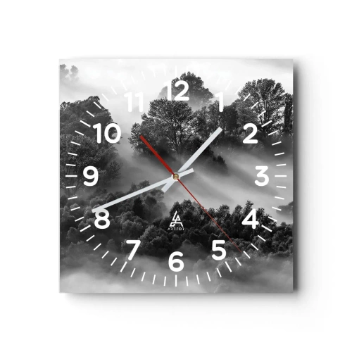 Reloj de pared - Reloj de vidrio - Levantarse del sueño - 40x40 cm