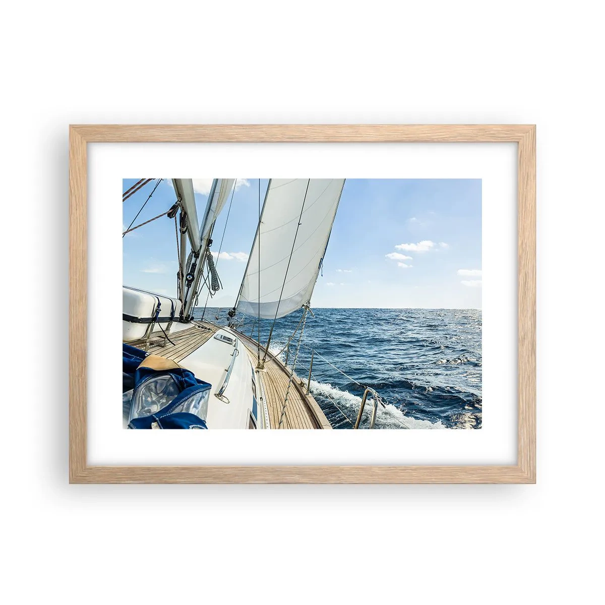 Póster en marco roble claro - Ahoy, a la aventura - 40x30 cm