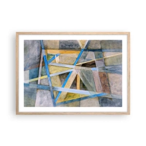 Póster en marco roble claro - ¿Recto o inclinado? - 70x50 cm