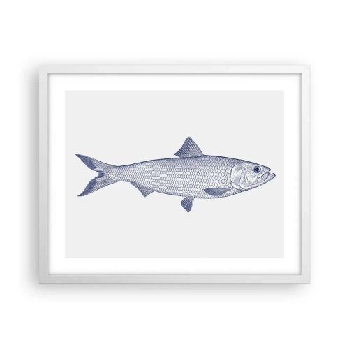 Póster en marco blanco - Saludos desde los mares del norte - 50x40 cm