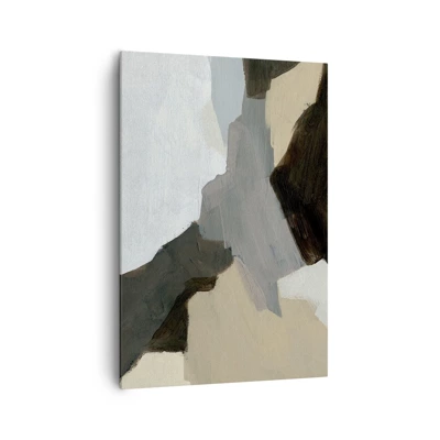 Cuadro sobre lienzo - Impresión de Imagen - Abstracción: partes del gris - 70x100 cm