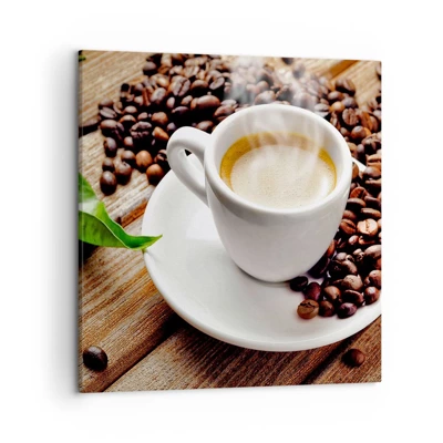 Cuadro sobre lienzo 70x50 cm - El embrujo del café: aroma y sabor - Arttor  - Tienda con decoraciones de pared