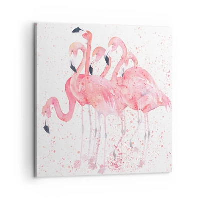 Cuadro sobre lienzo - Impresión de Imagen - Asamblea rosa - 60x60 cm