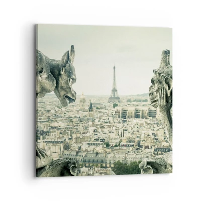 Cuadro sobre lienzo - Impresión de Imagen - Charlas parisinas - 70x70 cm
