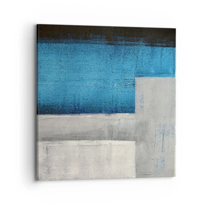 Cuadro sobre lienzo - Impresión de Imagen - Composición poética de gris y azul - 70x70 cm