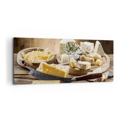 Cuadro sobre lienzo - Impresión de Imagen - Degustación de quesos - 100x40 cm
