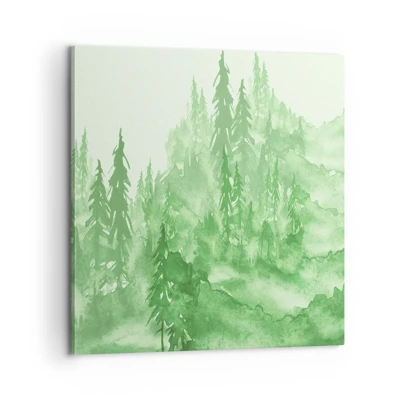 Cuadro sobre lienzo - Impresión de Imagen - Difuminado con niebla verde - 60x60 cm