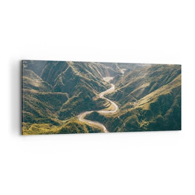 Cuadro sobre lienzo - Impresión de Imagen - Directamente desde el corazón de las montañas - 100x40 cm