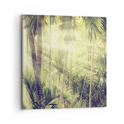 Cuadro sobre lienzo - Impresión de Imagen - En el cálido verde - 70x70 cm