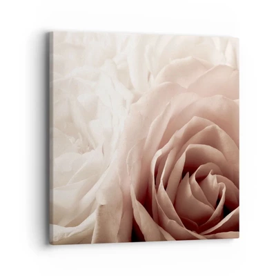 Cuadro sobre lienzo - Impresión de Imagen - En el corazón de una rosa - 40x40 cm