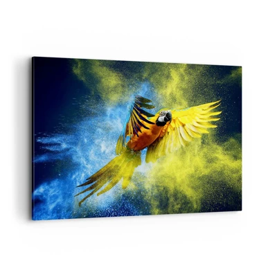 Cuadro sobre lienzo - Impresión de Imagen - En polvo azul y dorado - 100x70 cm