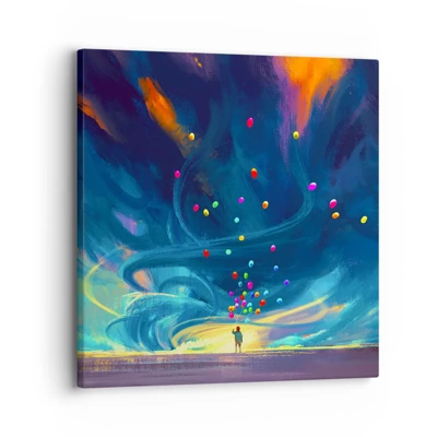 Cuadro sobre lienzo - Impresión de Imagen - En un viento azul - 30x30 cm