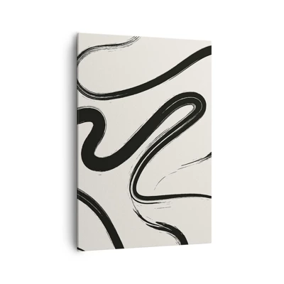 Cuadro sobre lienzo - Impresión de Imagen - Fantasía en blanco y negro - 70x100 cm