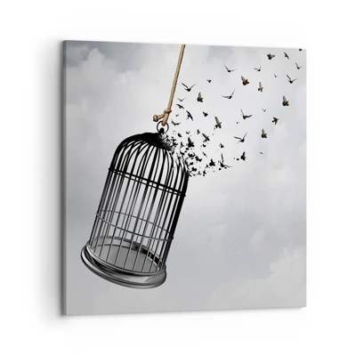 Cuadro sobre lienzo - Impresión de Imagen - Fe... Esperanza... ¡Libertad! - 50x50 cm