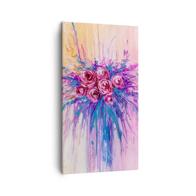 Cuadro sobre lienzo - Impresión de Imagen - Fuente de rosas - 45x80 cm