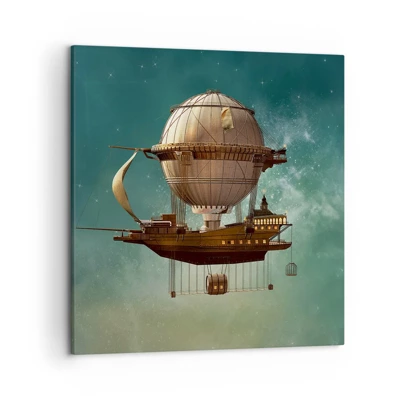Cuadro sobre lienzo - Impresión de Imagen - Julio Verne saluda - 50x50 cm