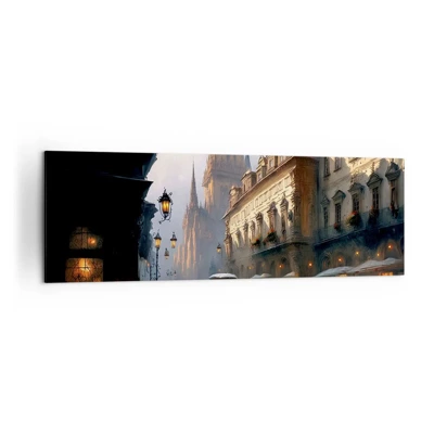 Cuadro sobre lienzo - Impresión de Imagen - La magia de una noche de Praga - 160x50 cm