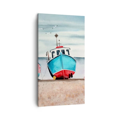 Cuadro sobre lienzo - Impresión de Imagen - Listos para la pesca - 45x80 cm