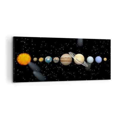 Cuadro sobre lienzo - Impresión de Imagen - Los planetas en armonía - 100x40 cm