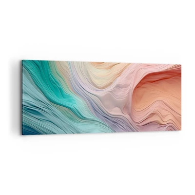 Cuadro sobre lienzo - Impresión de Imagen - Ola arco iris - 100x40 cm